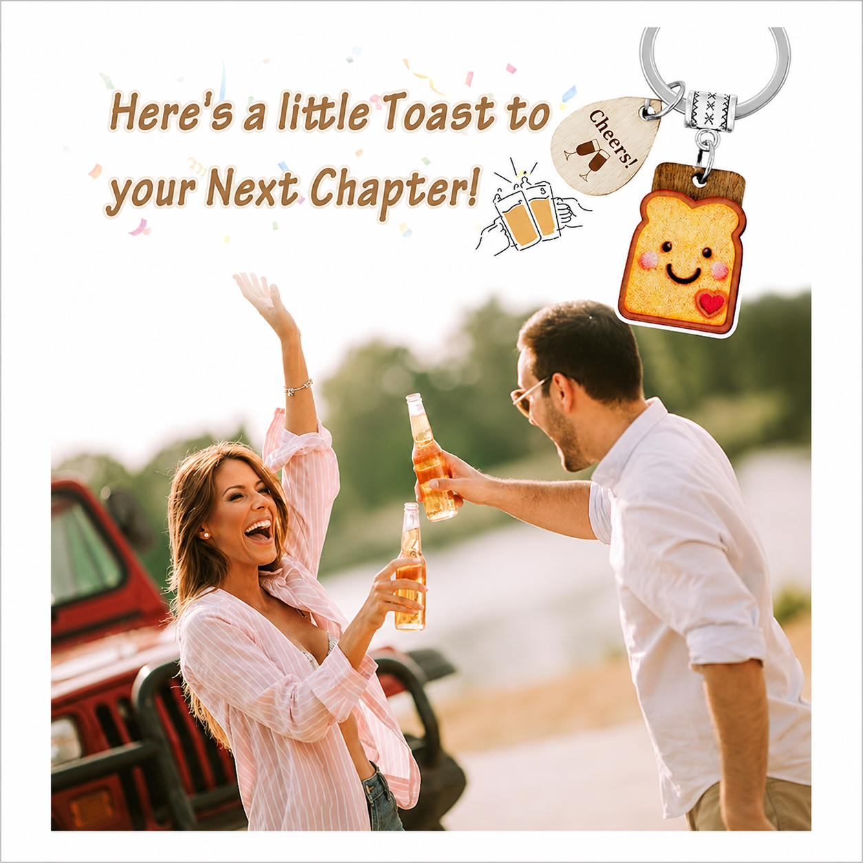 Toast Keychain for Girls, New Beginnings Gifts Next Chapter