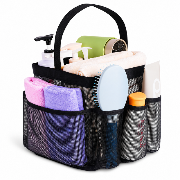 Mesh Shower Caddy Portable for College Dorm Room Essentials, Shower Caddy Dorm with 9-Pocket