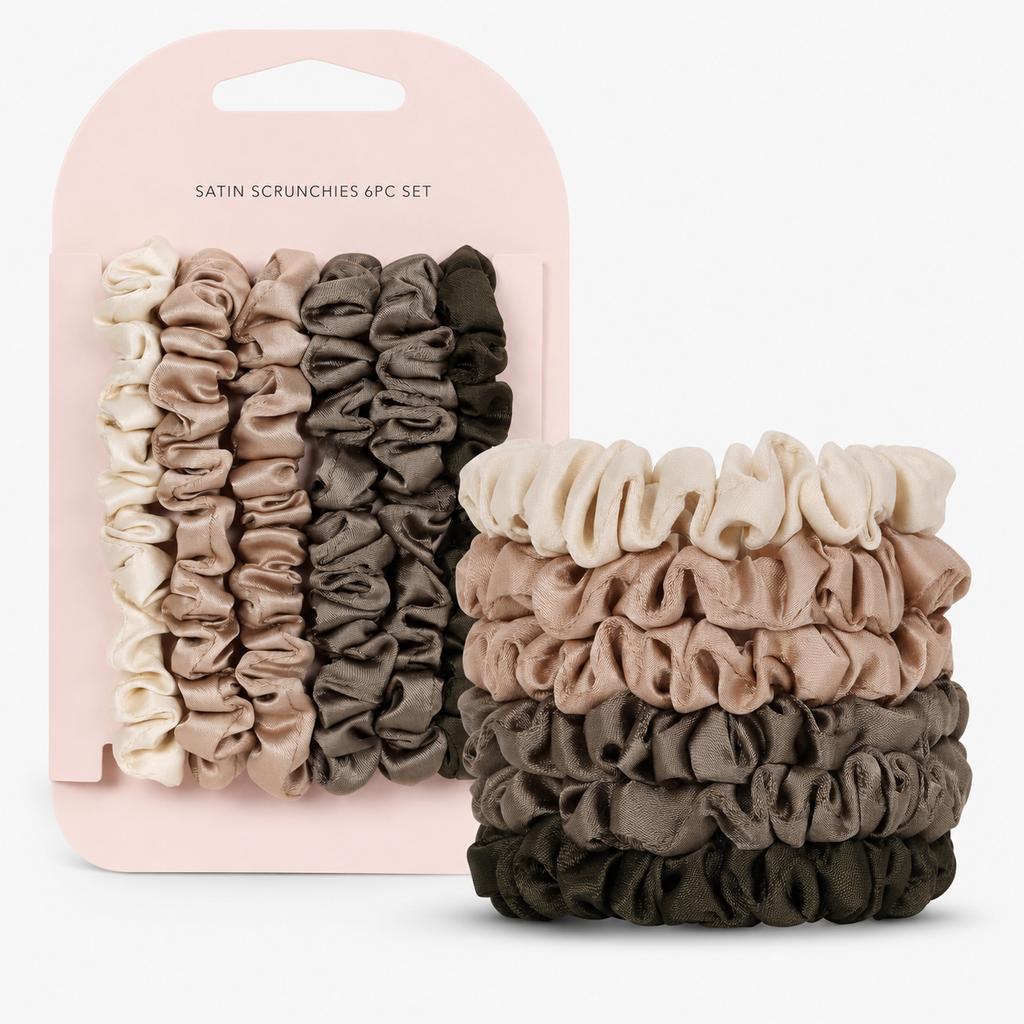 Ultra-Petite Satin Scrunchies for Women - No Crease, Frizz-Free Sleep | Softer Than Silk Scrunchies-Eucalyptus