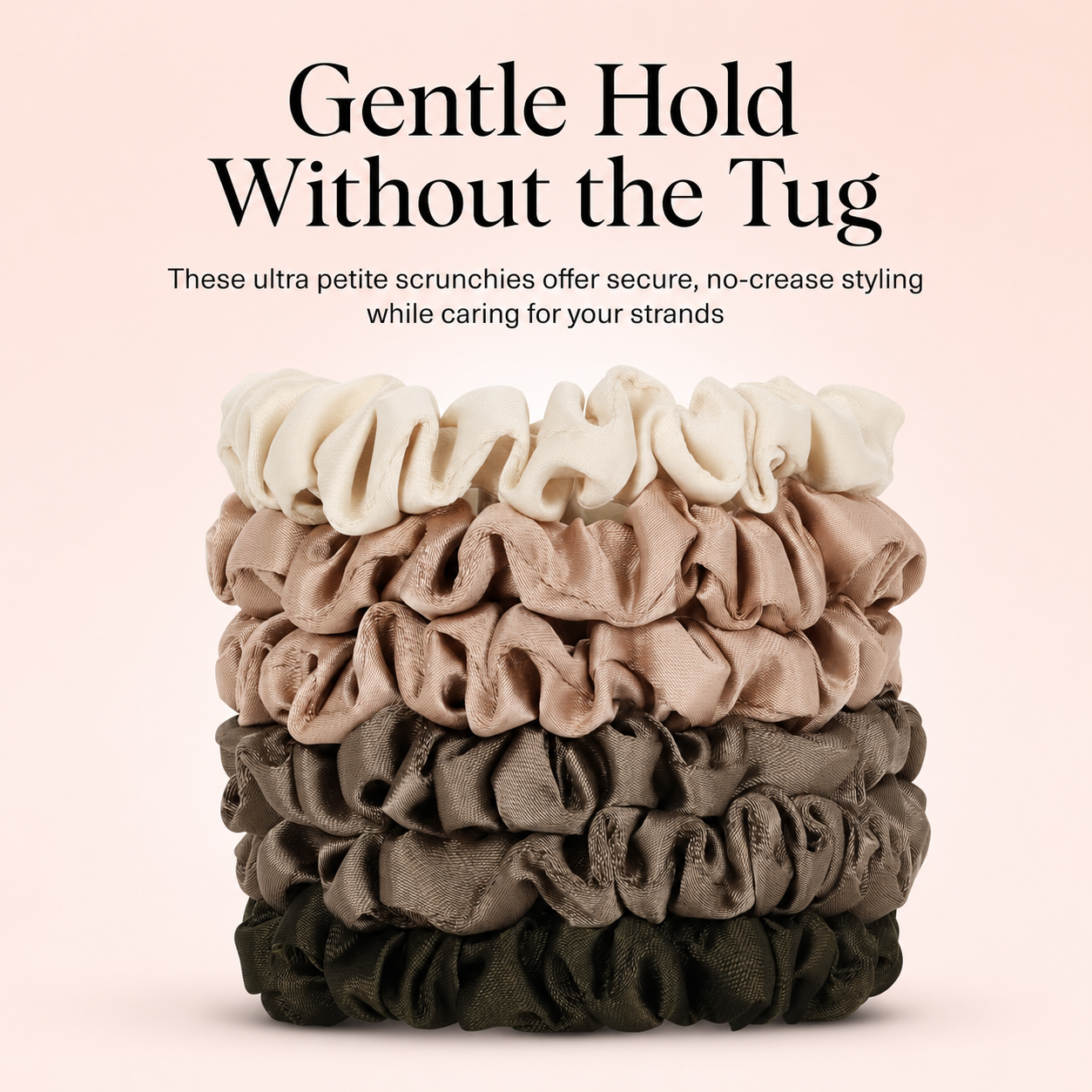 Ultra-Petite Satin Scrunchies for Women - No Crease, Frizz-Free Sleep | Softer Than Silk Scrunchies-Eucalyptus