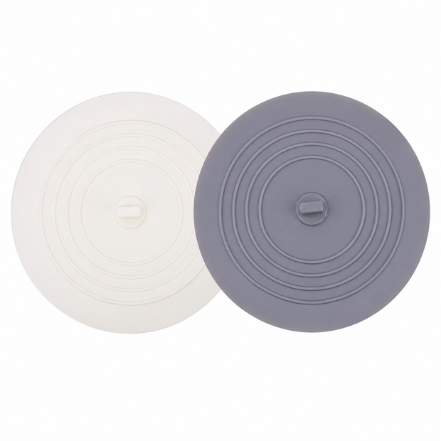 Tub Stopper 2 Pack, 6 inches Large Silicone Drain Plug Hair Stopper Flat Suction Cover