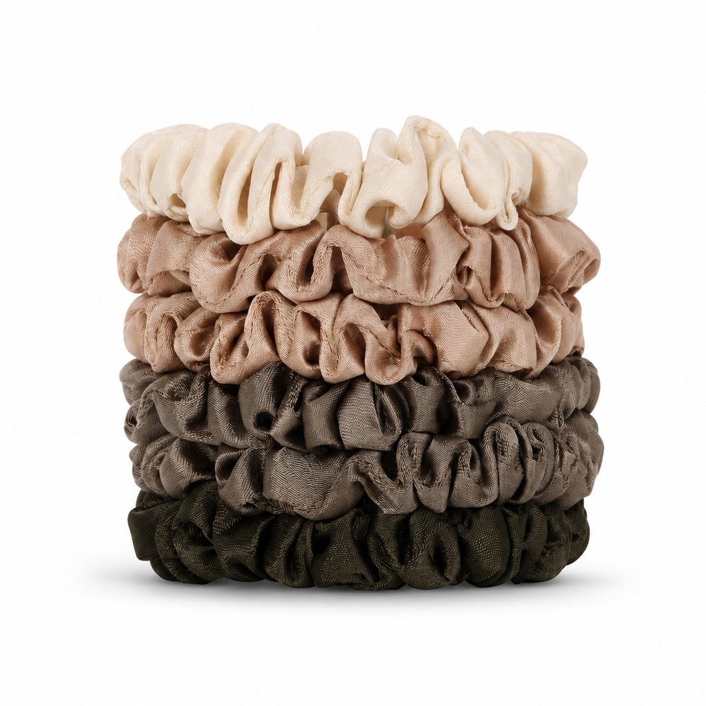 Ultra-Petite Satin Scrunchies for Women - No Crease, Frizz-Free Sleep | Softer Than Silk Scrunchies-Eucalyptus