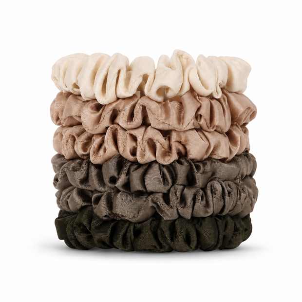 Ultra-Petite Satin Scrunchies for Women - No Crease, Frizz-Free Sleep | Softer Than Silk Scrunchies-Eucalyptus