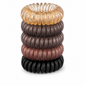 Spiral Hair Ties for Women – Coiled Plastic Hair Ties No Damage-Brunette, 8 Pcs