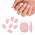 French Tips Press On Nails: 150 Pcs Pink Short Square Press On Nails Fake Nail Tips