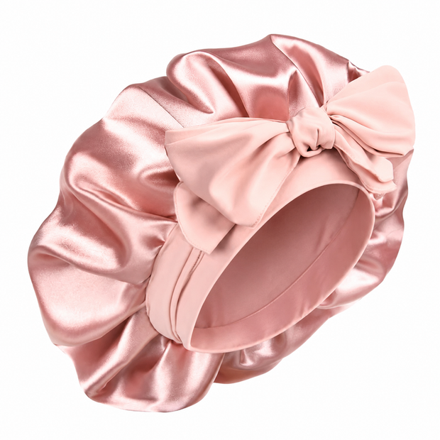 Adjustable Silk Bonnet for Sleeping Women Double Layer-Blush Pink