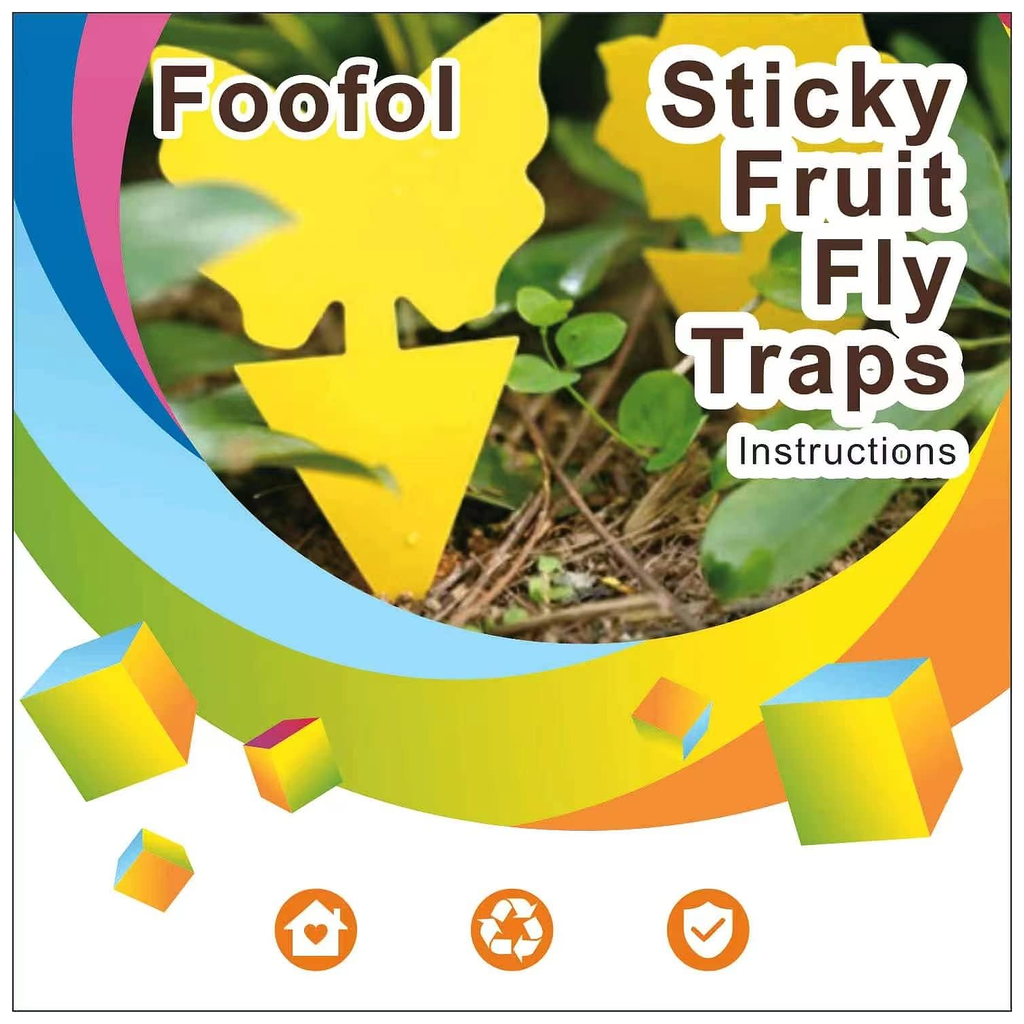 Fruit Fly Traps Fungus Gnat Traps Yellow Sticky Bug Traps 36 Pack No Harm and Odorless for Indoor Outdoor Use Protect The Plant