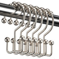 Shower Curtain Hooks Rings, Rust Resistant Metal Double Glide Shower Hooks Rings