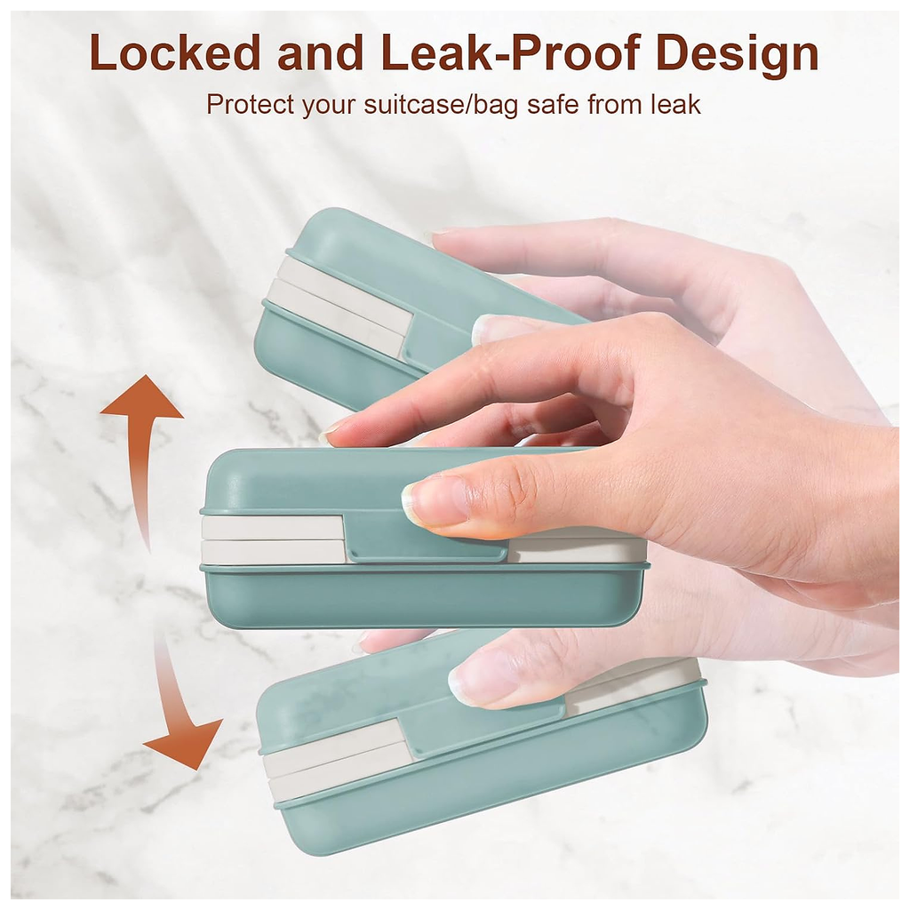 Leakproof Bar Soap Holder Dish with Lid for Shower Keeps Soap Dry, Blue